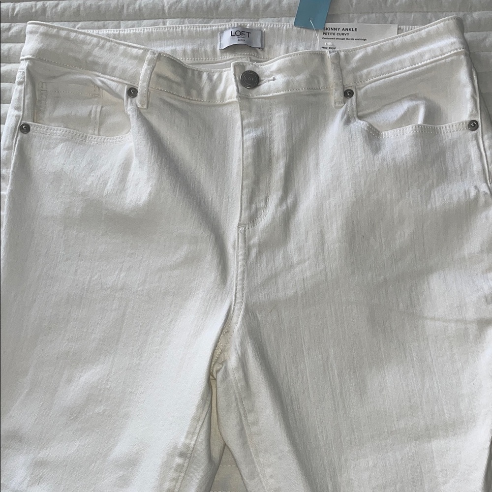 LOFT Women's White Ankle Jeans